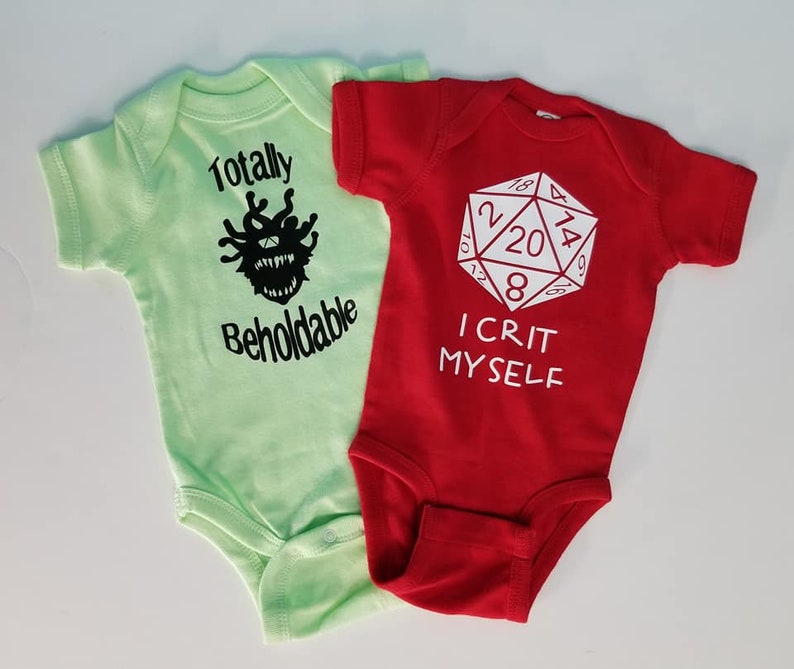 Dnd Baby Shirt Totally Beholdable. Dnd Baby, DnD Gifts, Anime Baby, Nerdy Baby, Tabletop Gaming, Dnd Shirt. image 5