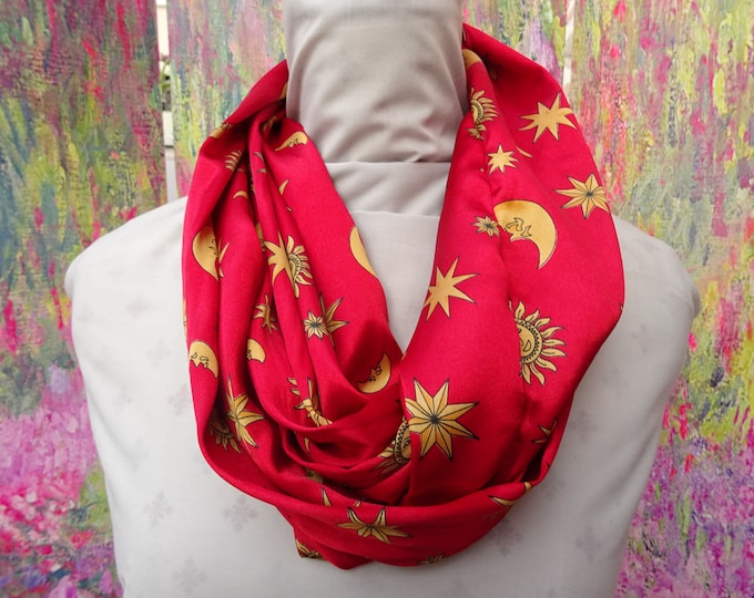 Red and Gold Anchor Infinity Scarf