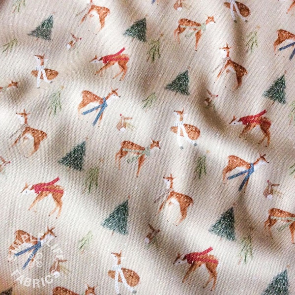 Deer Deer Bunny Tablecloth .140cm wide Up to 400cm long  .Cotton . Tablecloth UK. Forest tablecloth