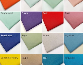 Plain Cotton Tablecloths.  Rectangle , Oval or Round .Napkins 145cm wide Up to 400cm long . Many Colours .UK Tablecloth. Napkins