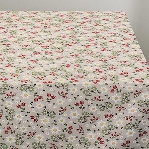 Edelweiss Tischdecken. Baumwolle. 100 bis 400 cm mal 135 cm breiter Baumwoll-Leinenlook-Stoff (myf) Muttertagsgeschenk