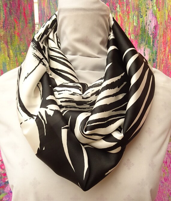 satin scarf black