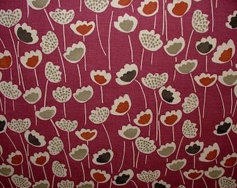 Scandi Flower Berry Tablecloth . Rectangle or Oval or Round . Cotton  135cm wide Up to 400cm long  .Cotton ,  Tablecloth UK