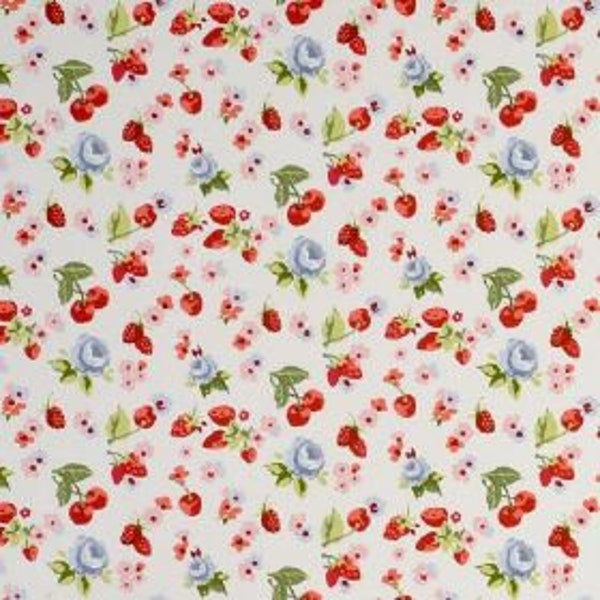 Strawberry Table Runner . ( A )  135cm x 35 cm  , 53 inch x 14 inch    .Cotton / Linen  UK Tablecloth UK