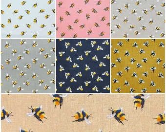Buzy Bumble Bee ( Cotton ) Tablecloth .  135cm wide Up to 400cm long  .Cotton  UK Tablecloth UK Mothers day gift
