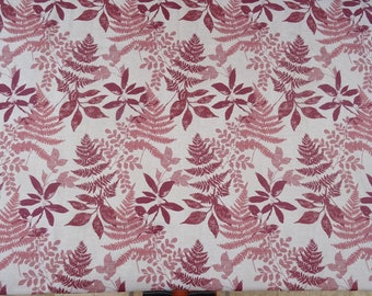 Red Rust leaf Tablecloth . 210 x 135cm wide .Cotton / linen.  UK Tablecloth