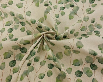 Green Leaves Tablecloth . 135cm wide Up to 400cm long .Rectangle or Oval. Napkins  .Cotton / Linen  UK Tablecloth UKMothers day gift