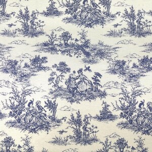 Ready now. Toile de Jouy Tablecloth. 135cm wide Up to 400cm long . Rectangle or Oval .or Round . UK . French tablecloth. image 2