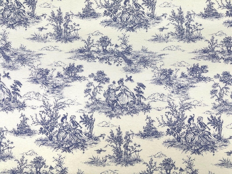 Ready now. Toile de Jouy Tablecloth. 135cm wide Up to 400cm long . Rectangle or Oval .or Round . UK . French tablecloth. image 2