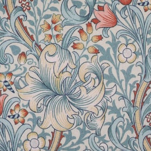 William Morris Water Resistant Coated  Tablecloths. Rectangle, Oval or Round 145cm x 100 to 400cm.Golden Lily,  UKfab . Outdoor tablecloth