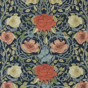 William Morris Style Tablecloth . 135cm wide to 400cm long .  Panama fabric. Cotton . Tablecloth UK  Osc   Flower Tablecloth. Napkins