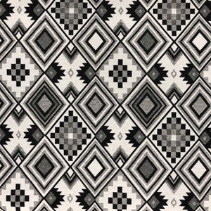 Washable Aztec Tapestry Large Draught Excluder / Stopper. Black and White 20 to 48 inch ( cotton) washable Draught Excluder