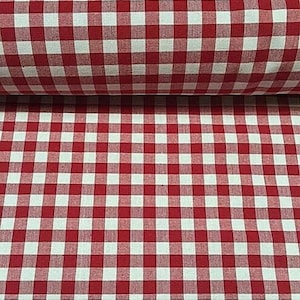 Red Gingham Table Runner 100 to 400cm  x 40cm