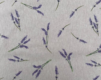 Lavendel Tischdecken. 2 Designs, Baumwolle. 100 bis 400cm mal 135cm breiter Baumwoll-Leinenlook-Stoff (myf) Muttertagsgeschenk