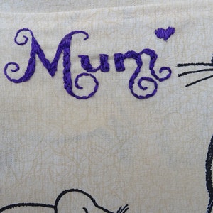 Owl Apron with/without pocket , With or without adjustable neck strap. Hand Embroidered Name UKMothers day gift image 4