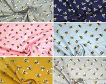 Buzy Bumble Bee Tablecloth. Rectangle, Round or Oval.  135cm wide Up to 400cm long  .Cotton  UK Tablecloth