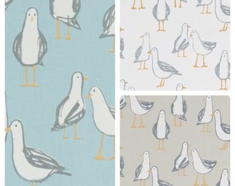 Seagulls Tablecloth . 135cm wide Up to 350cm long  .Cotton linen  UK Tablecloth UK