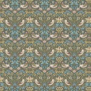 William Morris Strawberry Thief Tablecloth . 135cm wide to 400cm long .  Panama fabric. Cotton . Tablecloth UK  Osc  Flower Tablecloth.