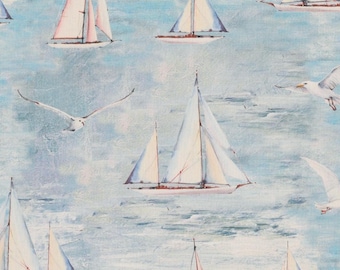 Sailboat Tablecloths. 135cm wide Up to 350cm long  .Cotton  UK Tablecloth UK
