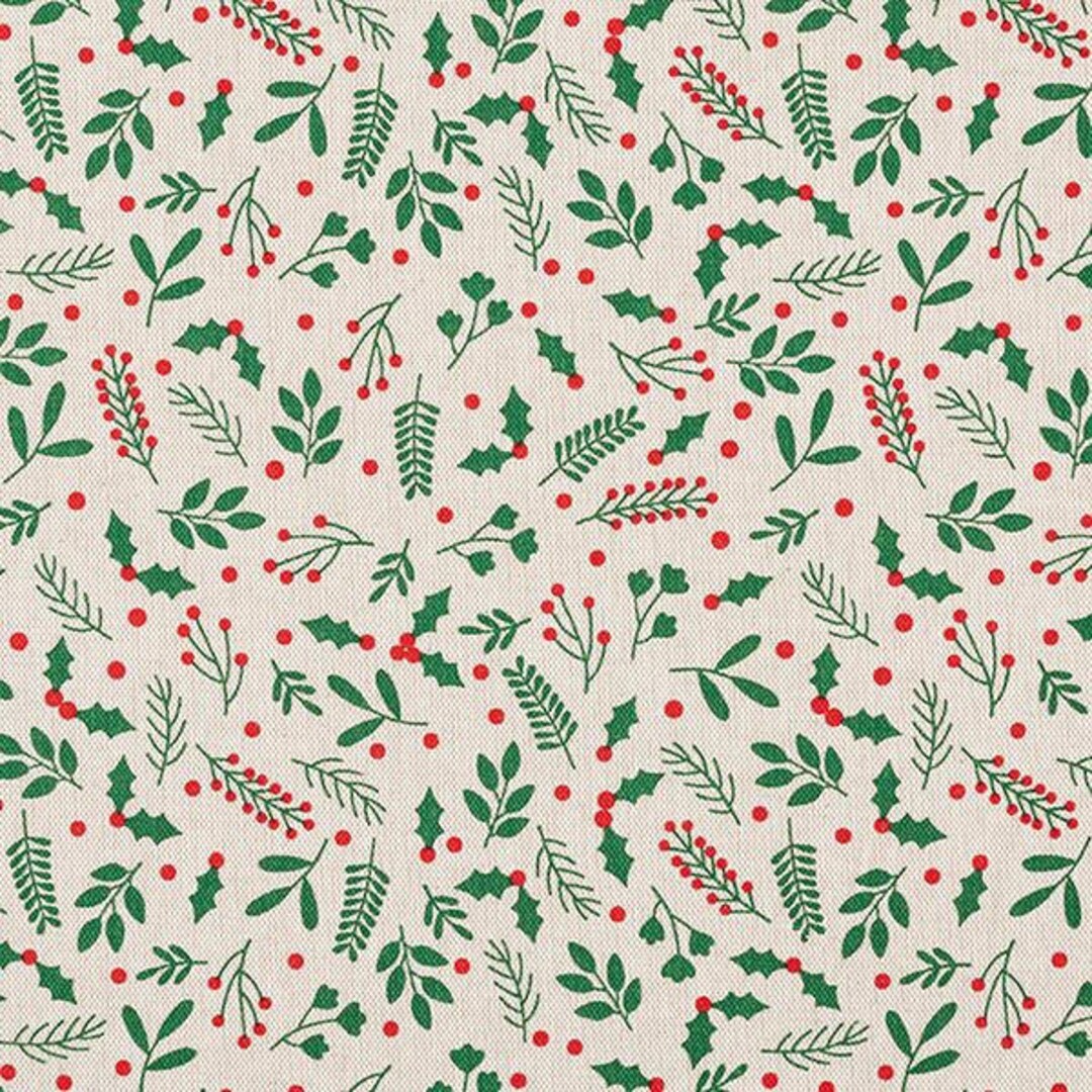 Christmas Berries Tablecloth. Rectangle, Oval Round. 100 to 400cm by