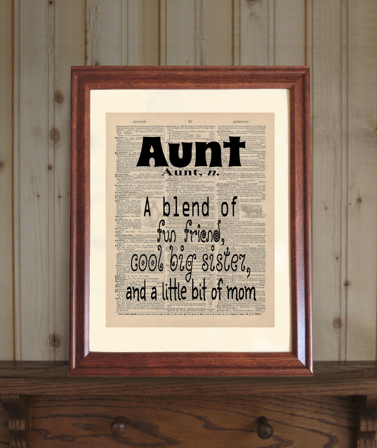 Aunt Dictionary Print Quote About Aunts on Canvas Panel | Etsy