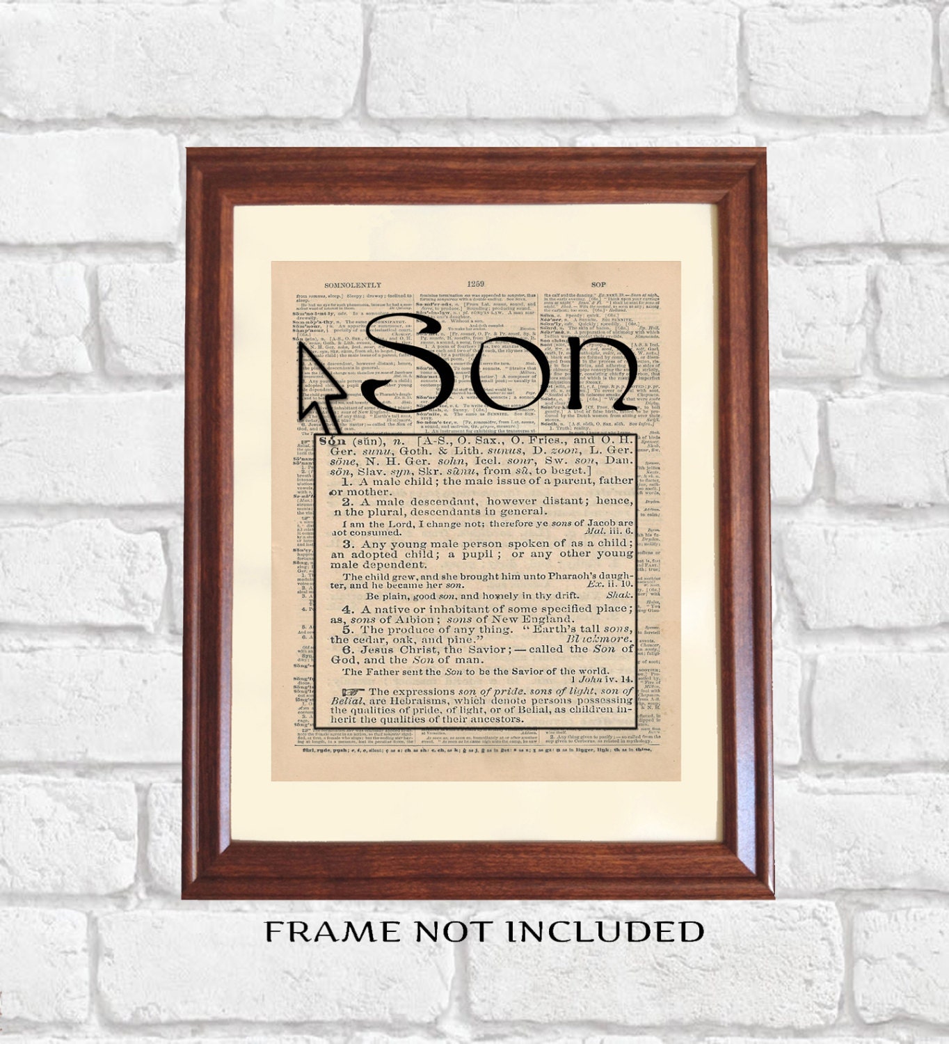 Son Dictionary Print Dictionary Definition of Son Print Etsy