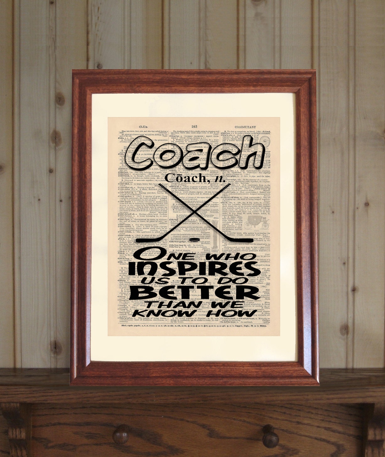 Hockey Coach Dictionary Print Hockey Coach Saying Coach Etsy