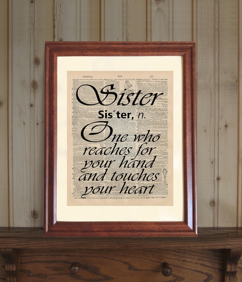 sister dictionary print sister quote sister print older etsy