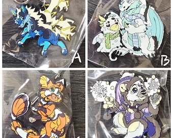 Fursona Pins Rubber Keychains
