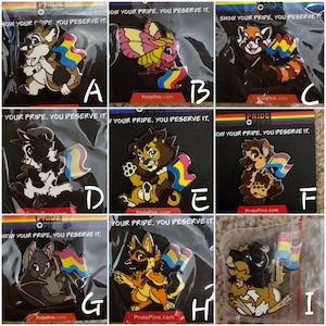 Pansexual Pride Flag Fursona Pins Pride Pins B GRADE