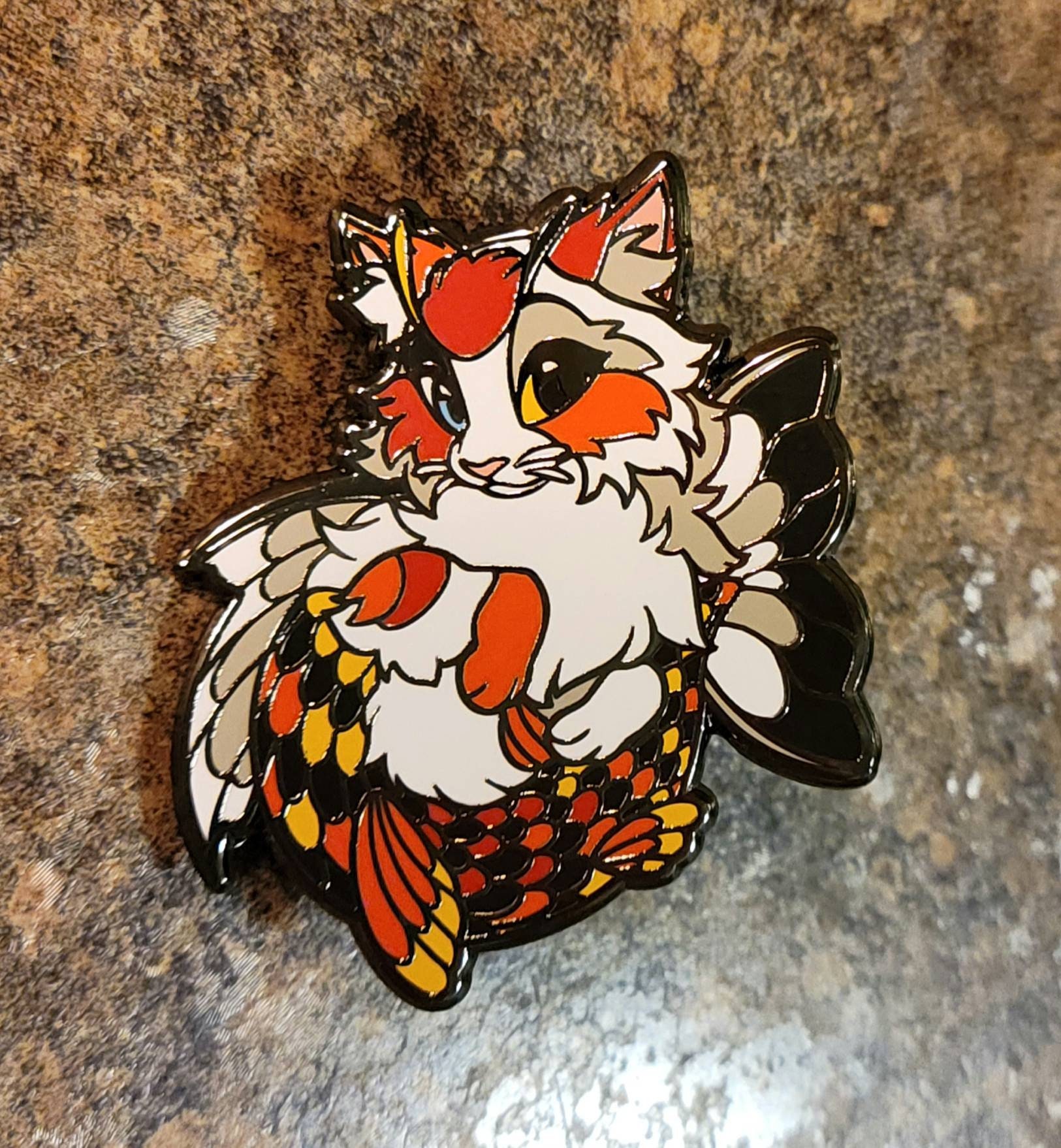 Fursona Pins fursonapins philly pride rainbow flag enamel pin 1.5"  tiger cat