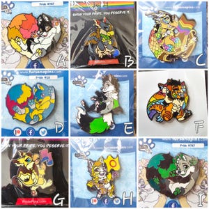 Various Pride Pins by Fursona Pins