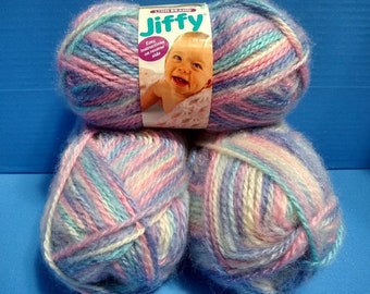 Lion Brand Jiffy Yarn 101 Light Pink Acrylic 3 Oz AT158 Lot of 2 Vintage  Yarn 