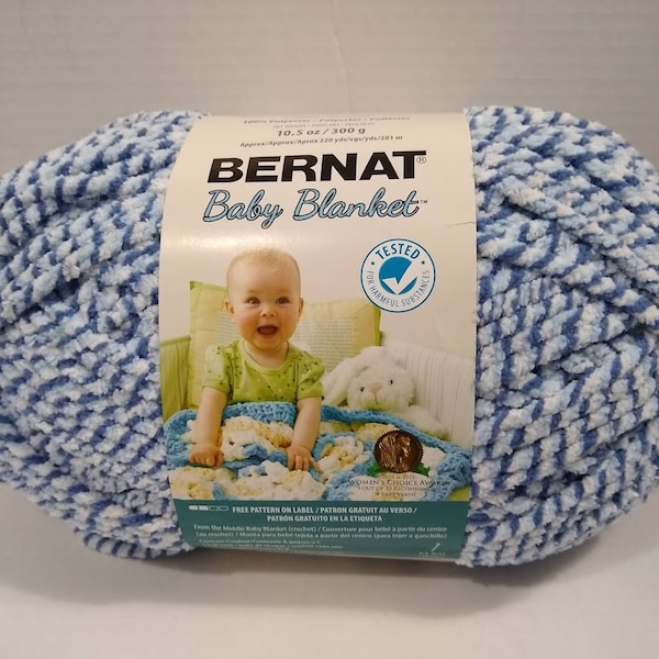 Bernat Baby Blanket Yarn Blue Twist 10.5 ounce / Super Bulky 6