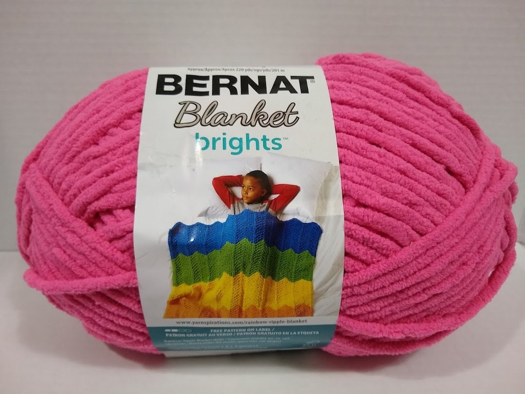 Bernat Blanket Brights Yarn Pixie Pink 10.5 Ounce / Super Etsy