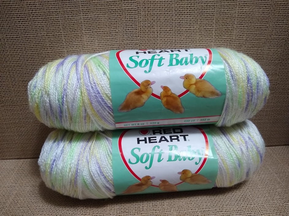 Needle Crafters Soft & Fluffy plush yarn, Really Red, lot of 2 (40 yds ea)
