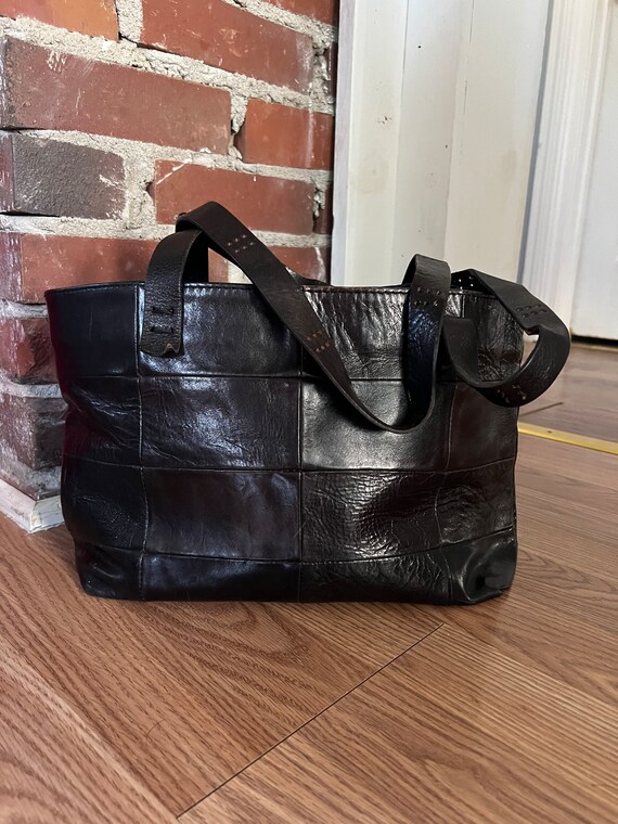 Vintage Leather Patchwork Banana Republic BR Tote