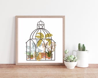Greenhouse Guardian - Matte Print - Colorful Wall Art for Kids Room and Nursery