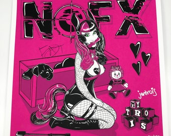 NOFX Fat Mike signed My Trois Silk Screened Poster