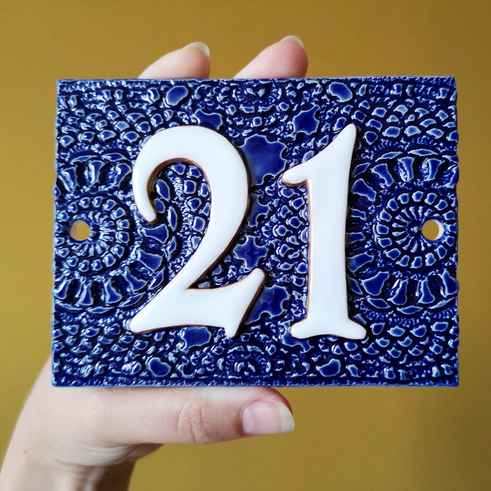 Handmade Ceramic House Number Plate Custom Made Housenumber Etsy