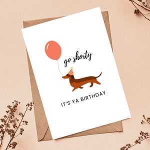 Custom Cute Dog Birthday Card | Dog Lover Card | Card for Dog Mum | Cartoon Dog Card | Dachshund Greeting Cards | Handmade Card | Blank Card