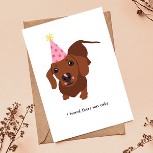 Cartão de aniversário de cachorro fofo e engraçado personalizado | Cartão para amante de cachorro | Cartão para mãe de cachorro | Cartão para Dachshund | Cartão feito à mão com humor de piada | Cartão em branco