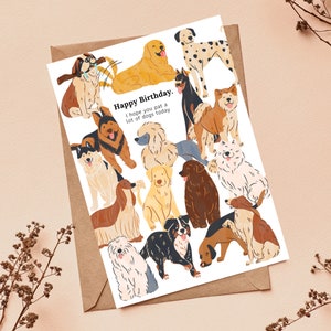 Biglietto di compleanno carino per cani / Biglietto per amanti dei cani / Biglietto per mamma di cani / Biglietto con cani dei cartoni animati / Biglietti di auguri carini / Biglietto fatto a mano / Biglietto vuoto
