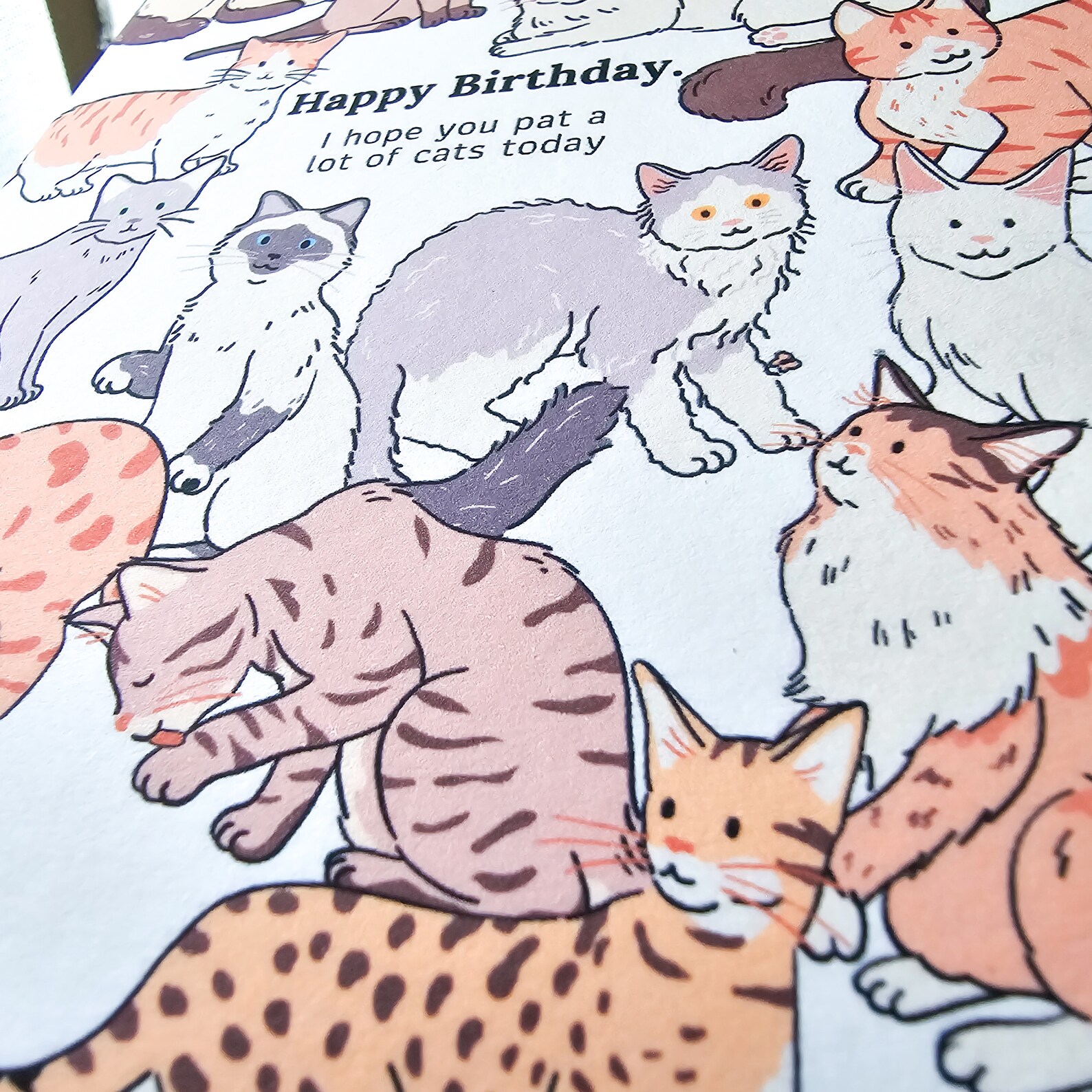 Cute Cat Birthday Card | Cat Lover Card | Card for Cat Mum | Cartoon ...