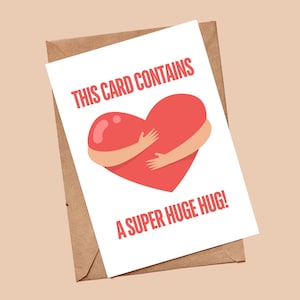 de sympathie de câlin de coeur d'amour | Condoléances | Je pense à vous | carte de vœux pour le deuil | Assistance | Perte | Carte de voeux faite main | Carte vierge