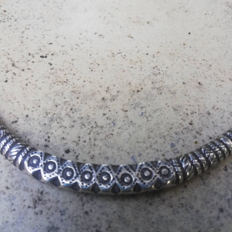 Antique Vintage Tribal Silver Torque Choker Necklace | Etsy