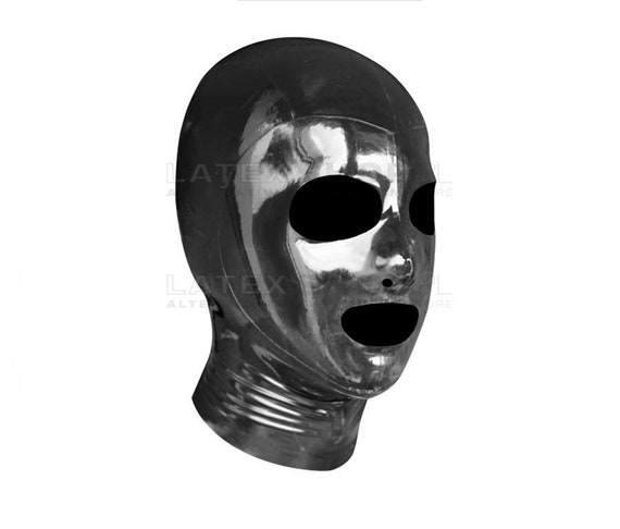 LATEX SHOP MASK ( 100% natural rubber ) basic black hood