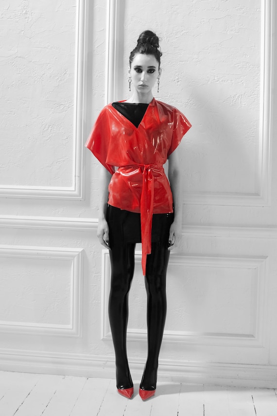 LATEX SHORT KIMONO oversize ( 100% natural  rubber )