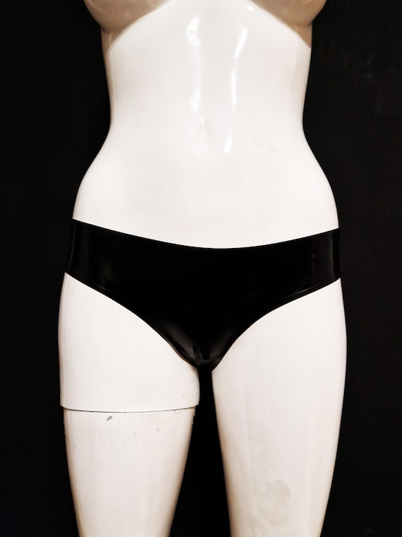VALENTINES Latex panties basic black by latexshop designer rubber play for lady 100 natural ltx lingerie