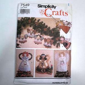 SIMPLICITY 7549 Angel Tree Topper Christmas Decor Sewing Pattern 1991 VTG Uncut
